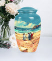 10 inch Butterfly-themed Penguin Dad Cremation Urn,
