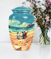 10 inch Butterfly-themed Penguin Dad Cremation Urn,