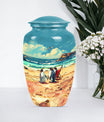 10 inch Butterfly-themed Penguin Dad Cremation Urn,