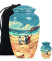 10 inch Butterfly-themed Penguin Dad Cremation Urn,