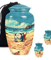 10 inch Butterfly-themed Penguin Dad Cremation Urn,