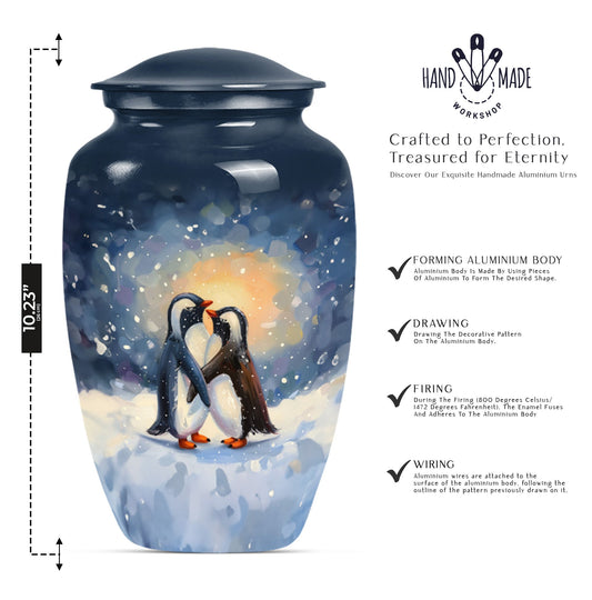 10 Inch Classic Penguin Urn for human ashes.