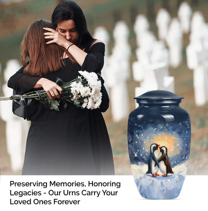 10 Inch Classic Penguin Urn for human ashes.