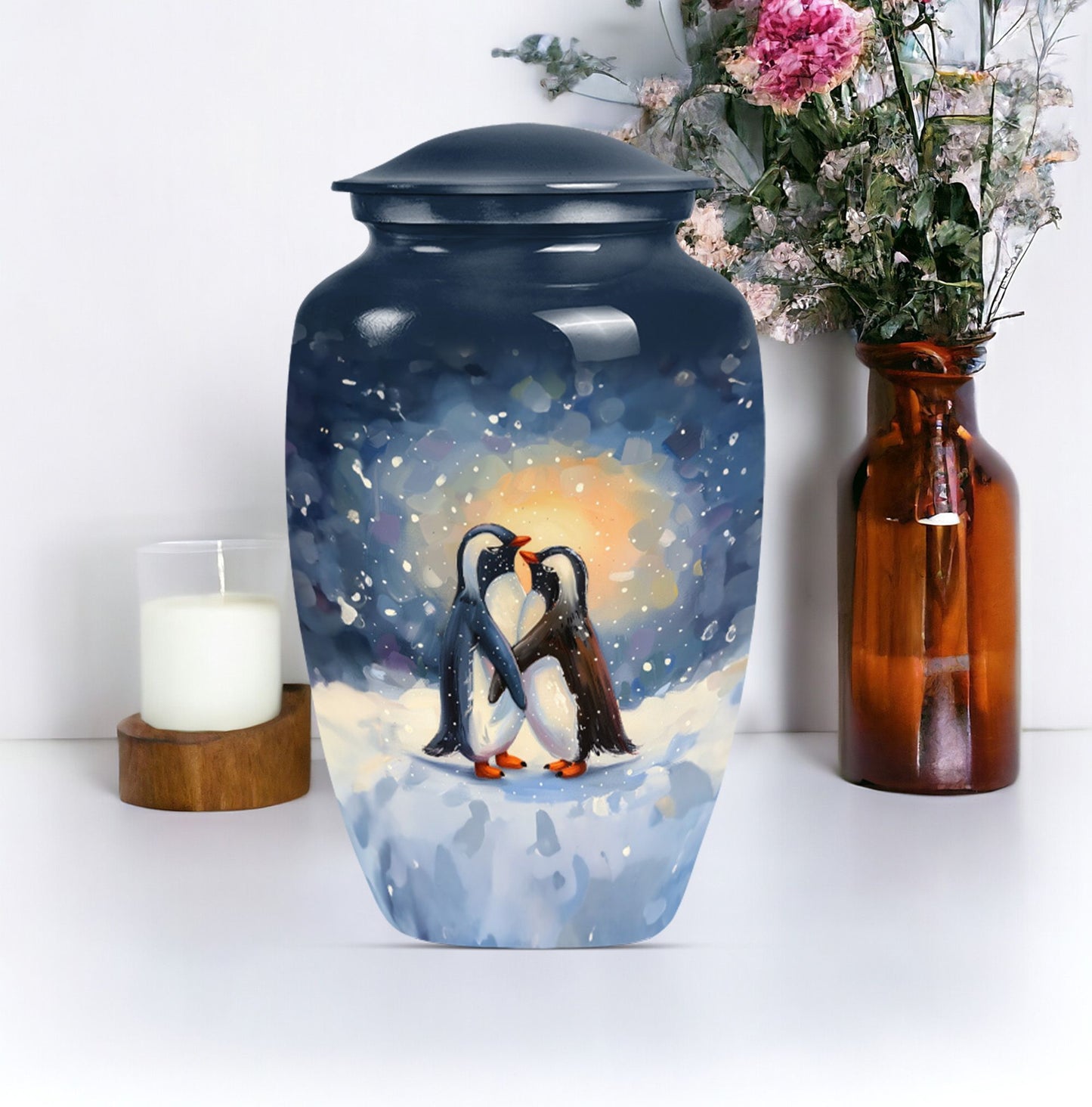 10 Inch Classic Penguin Urn for human ashes.