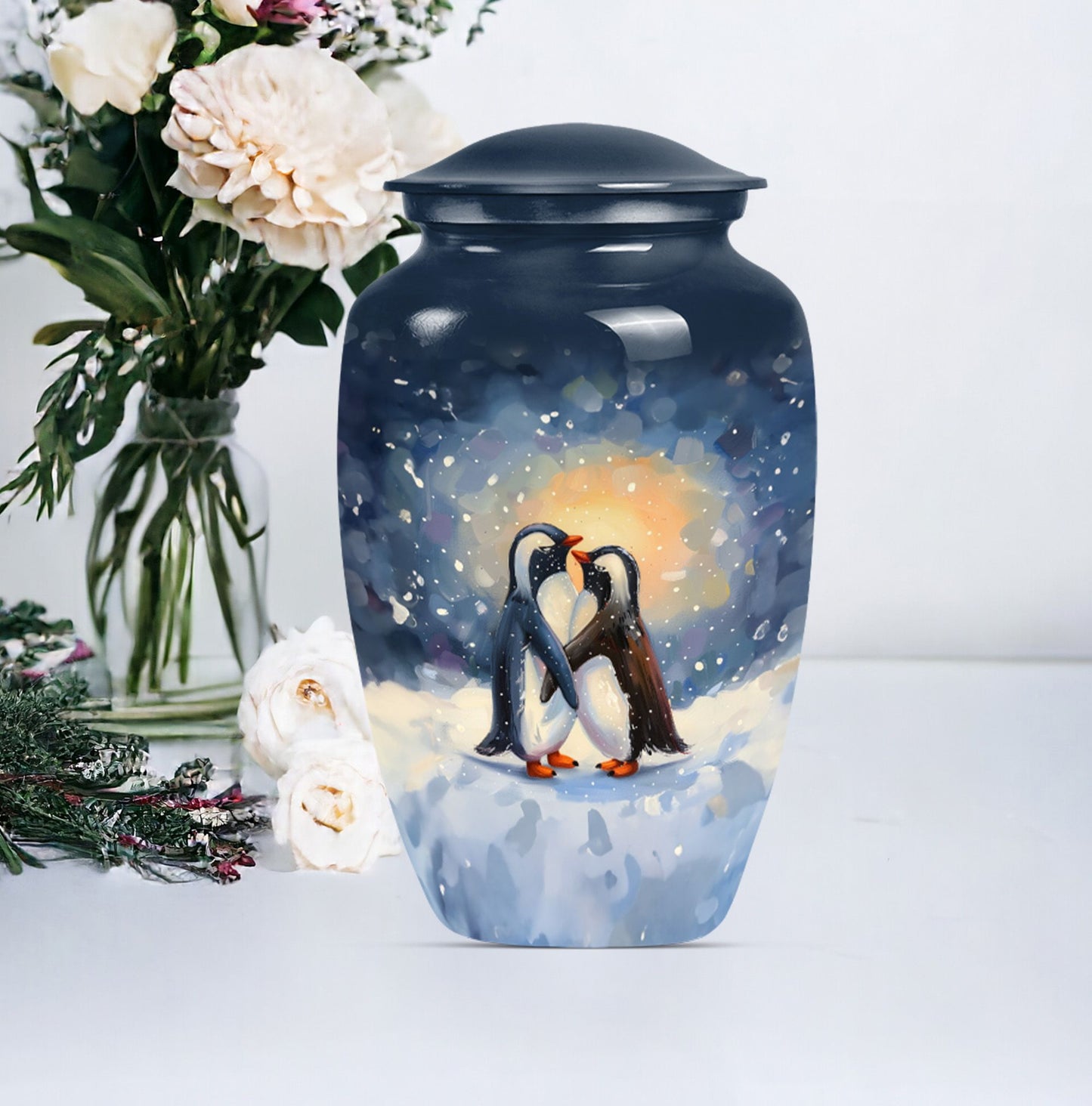 10 Inch Classic Penguin Urn for human ashes.