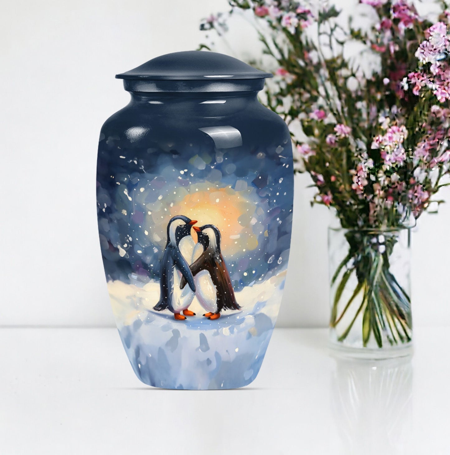 10 Inch Classic Penguin Urn for human ashes.