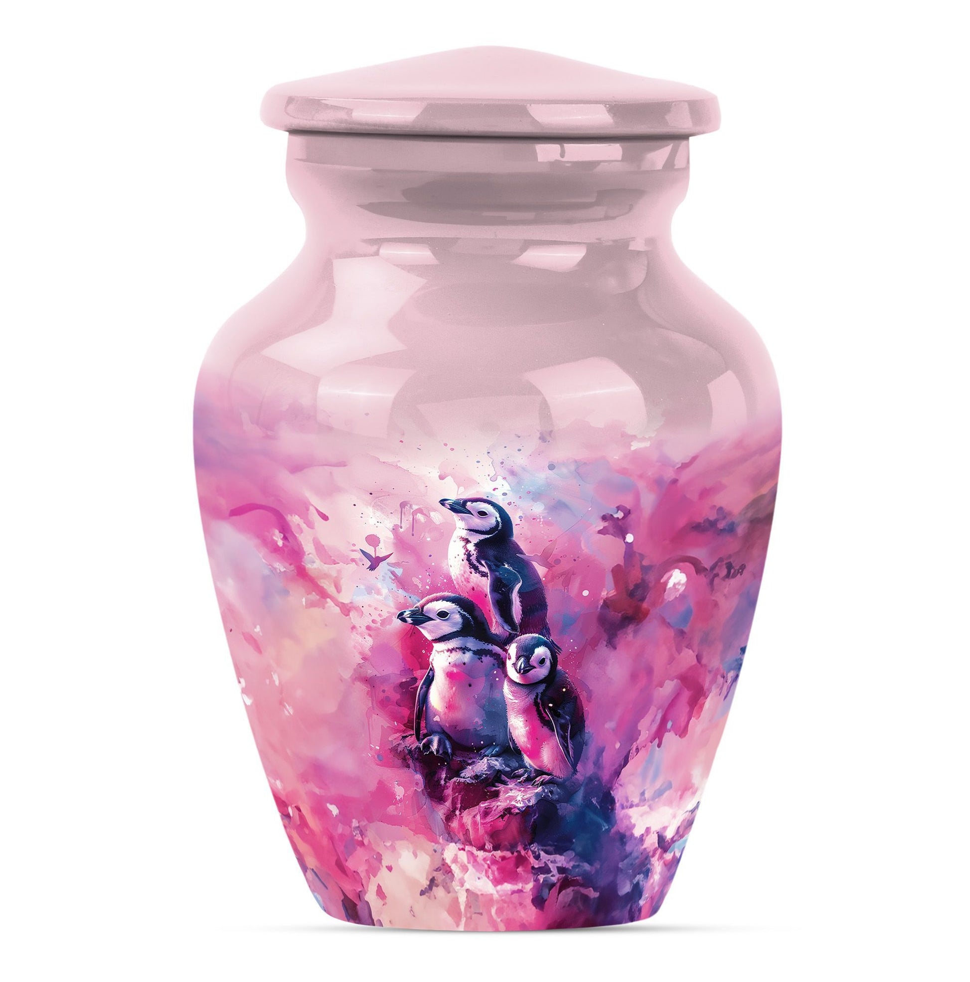 Penguin Urn with Butterfly theme,