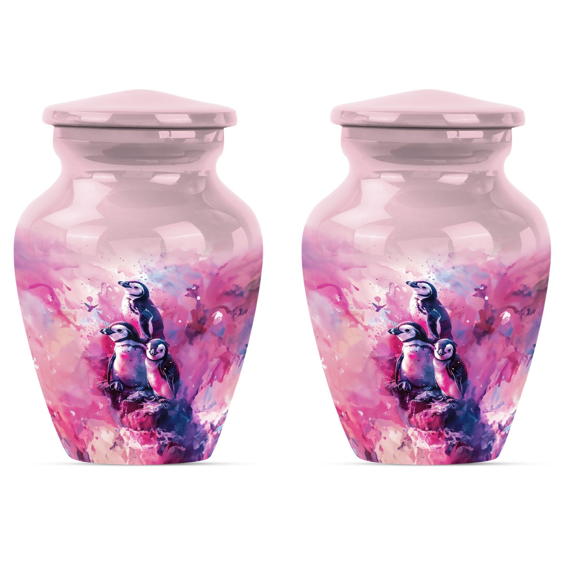 Penguin Urn with Butterfly theme,