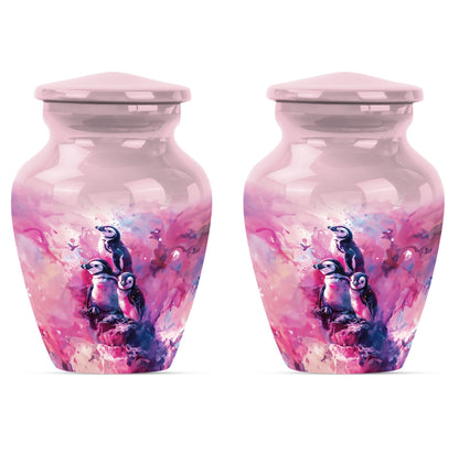 Penguin Urn with Butterfly theme,