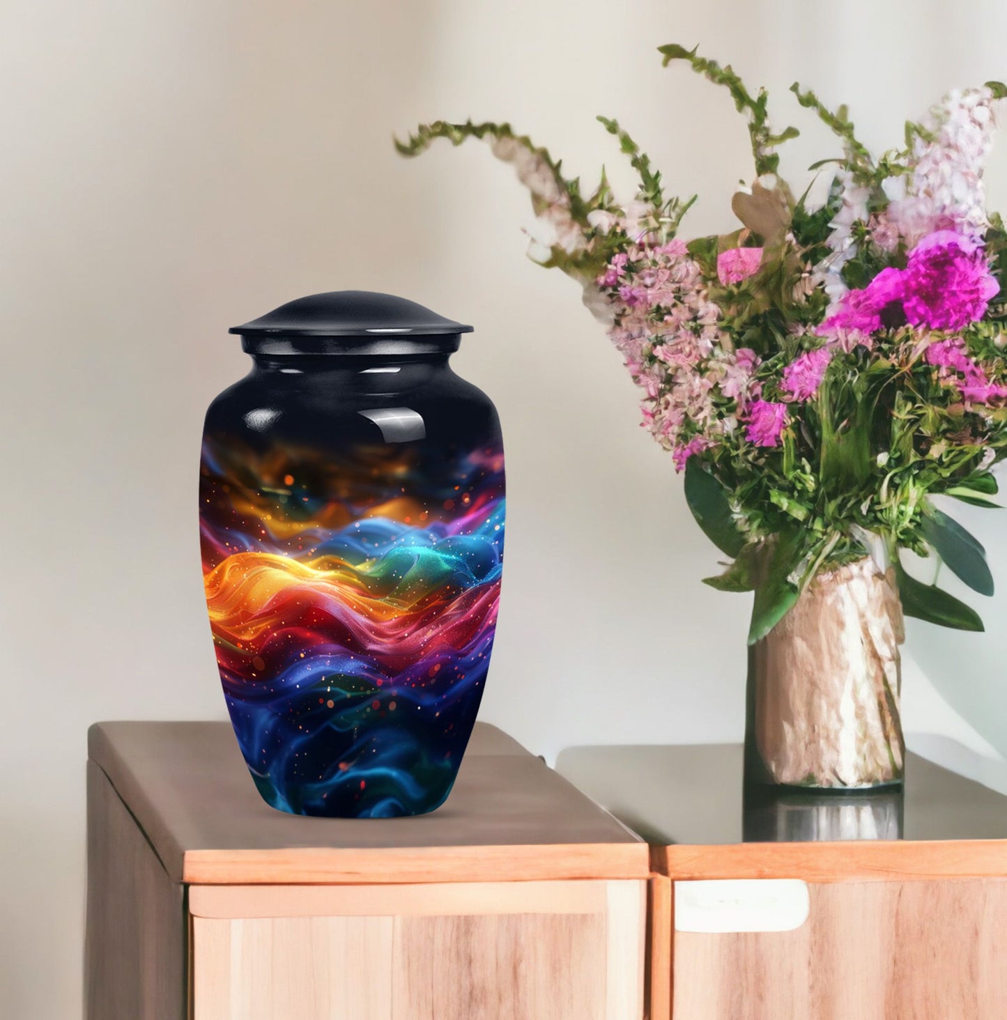  abstract butterfly-themed urn