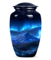 Classic 10 inch Northern Lights Urn with butterfly theme, 