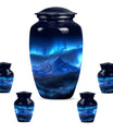 Classic 10 inch Northern Lights Urn with butterfly theme, 