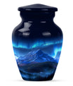Classic 10 inch Northern Lights Urn with butterfly theme, 