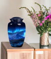 Classic 10 inch Northern Lights Urn with butterfly theme, 