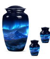 Classic 10 inch Northern Lights Urn with butterfly theme, 