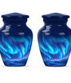 Northern Lights Urn with butterfly theme for memorial burial