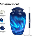 Northern Lights Urn with butterfly theme for memorial burial