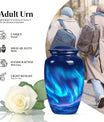 Northern Lights Urn with butterfly theme for memorial burial