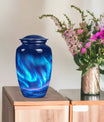 Northern Lights Urn with butterfly theme for memorial burial