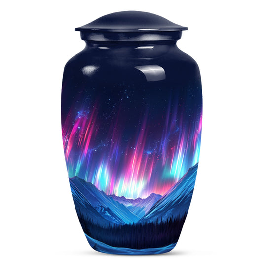  Northern Lights themed funeral urn 
