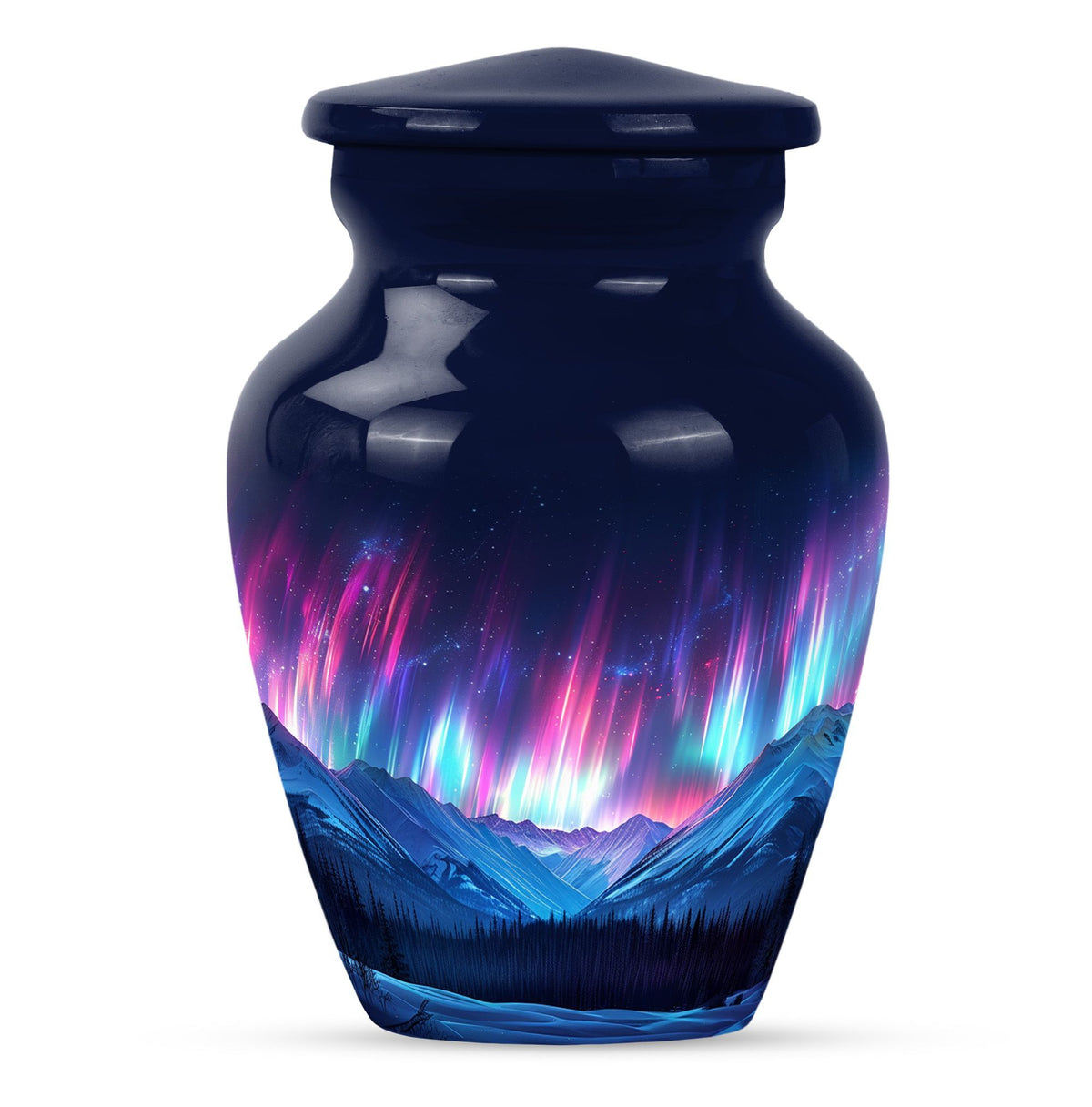  Northern Lights themed funeral urn 