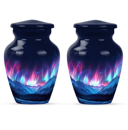  Northern Lights themed funeral urn 