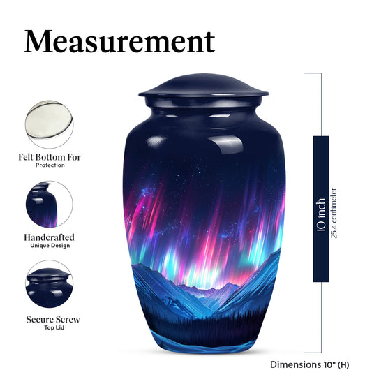  Northern Lights themed funeral urn 