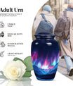  Northern Lights themed funeral urn 