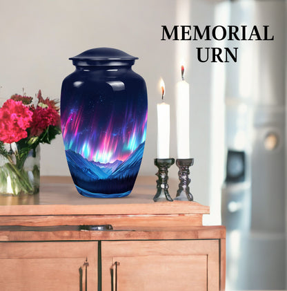  Northern Lights themed funeral urn 