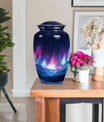  Northern Lights themed funeral urn 