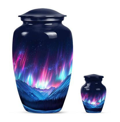  Northern Lights themed funeral urn 