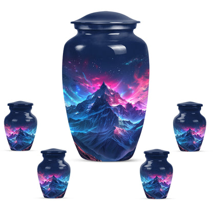 Northern Lights cremation urn for male.