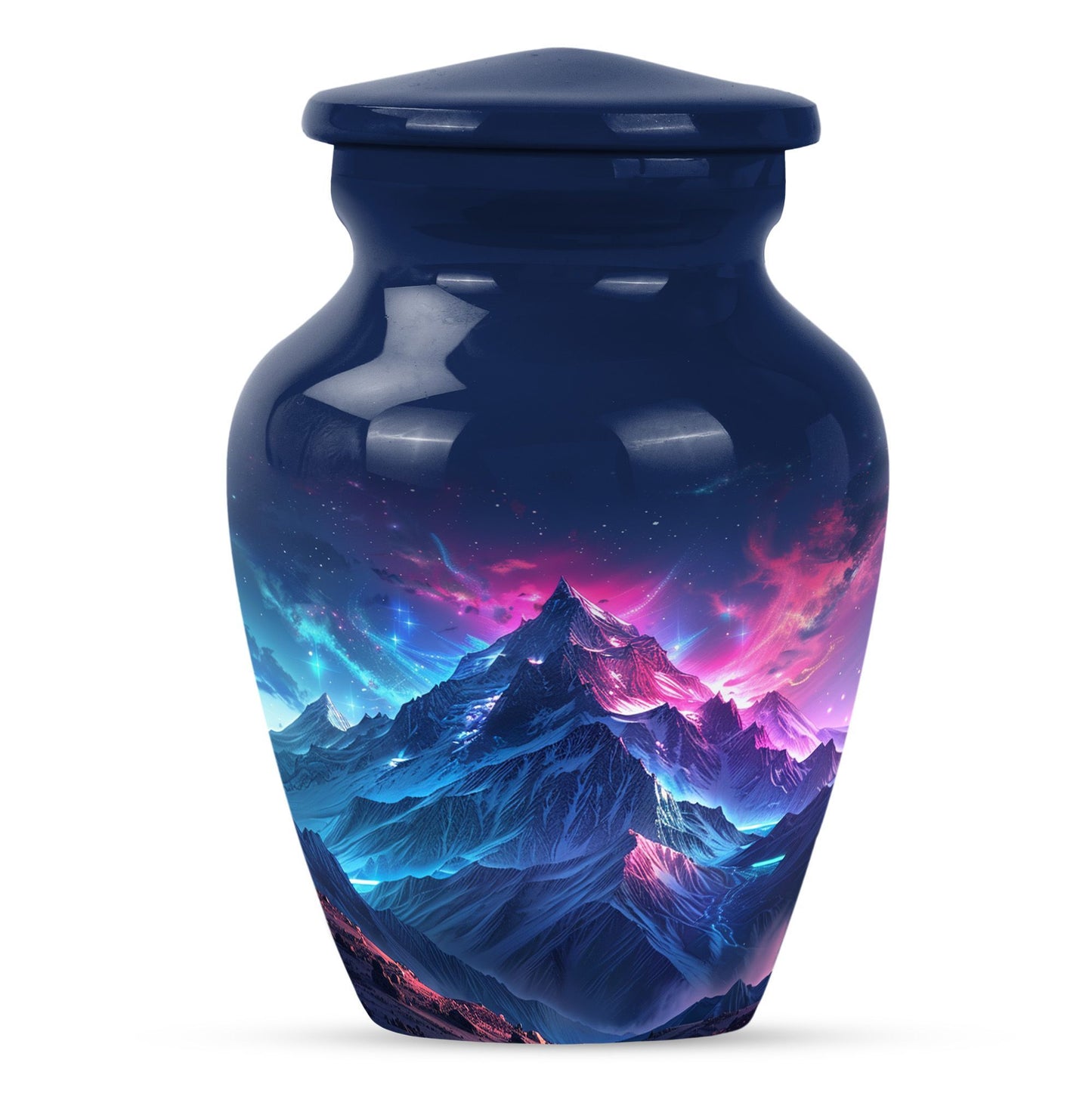 Northern Lights cremation urn for male.