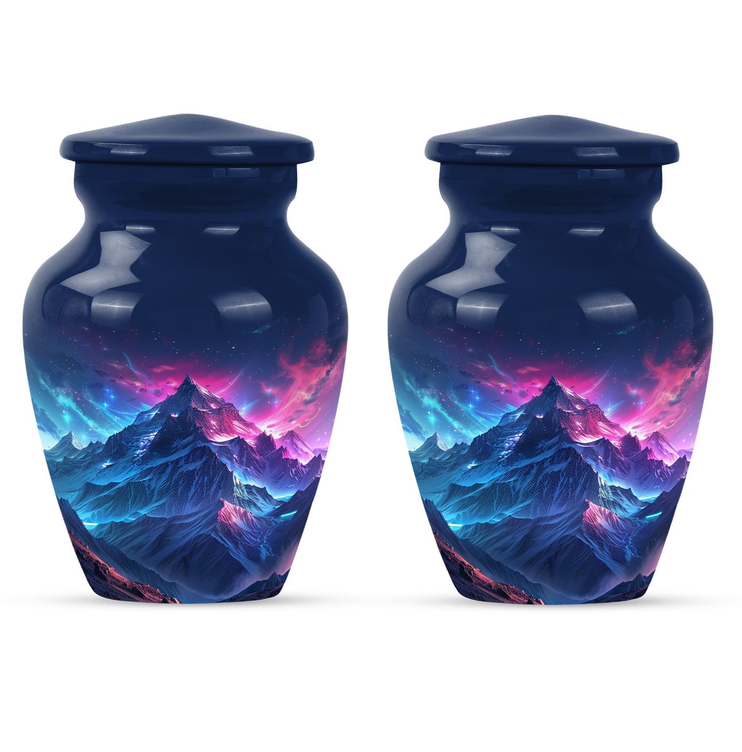 Northern Lights cremation urn for male.