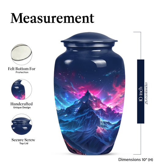 Northern Lights cremation urn for male.