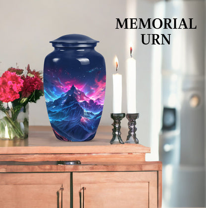 Northern Lights cremation urn for male.