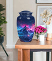 Northern Lights cremation urn for male.