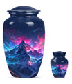 Northern Lights cremation urn for male.