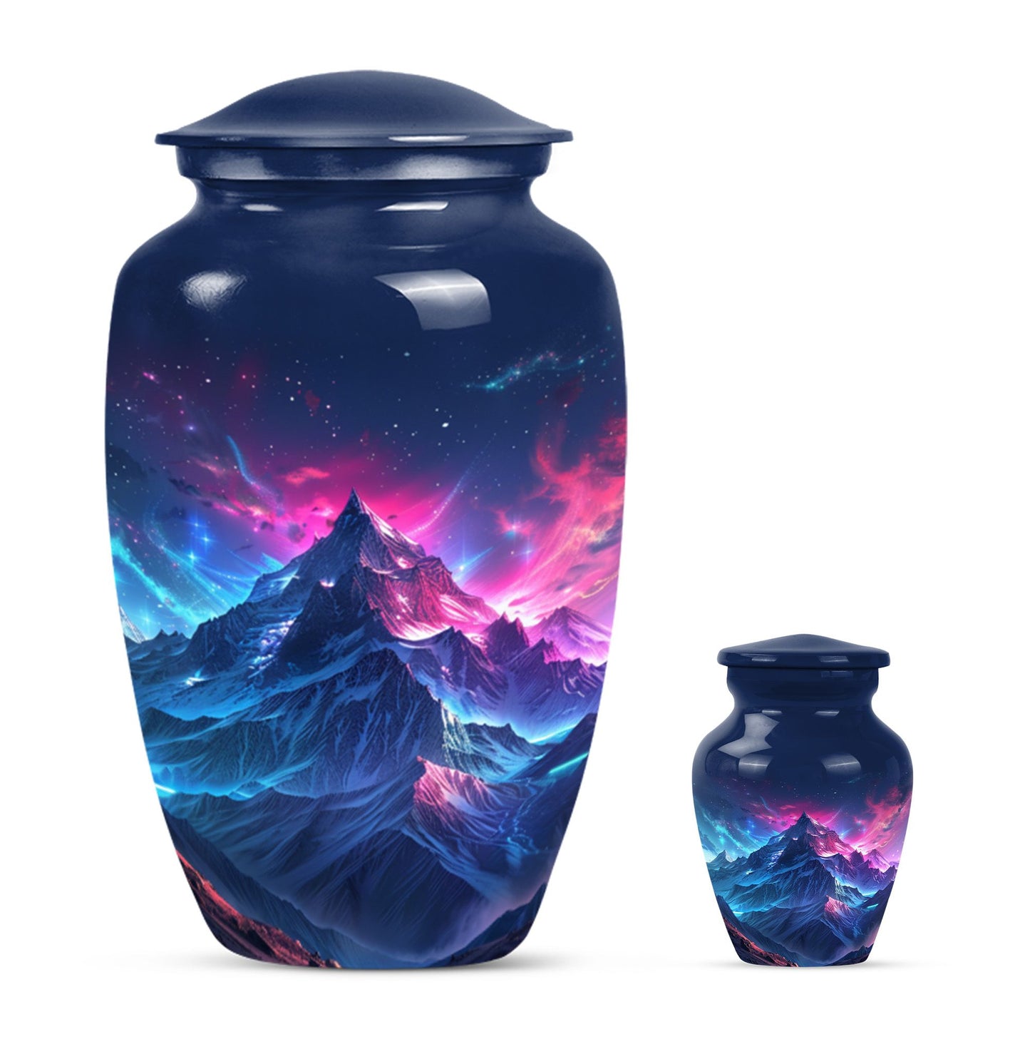Northern Lights cremation urn for male.