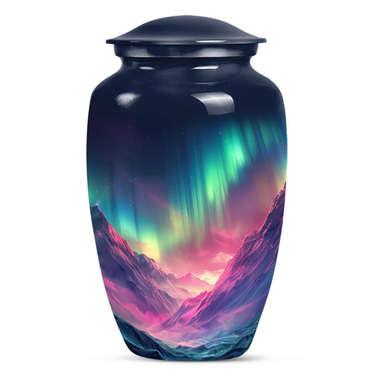 Northern Lights funeral urn.