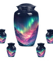 Northern Lights funeral urn.