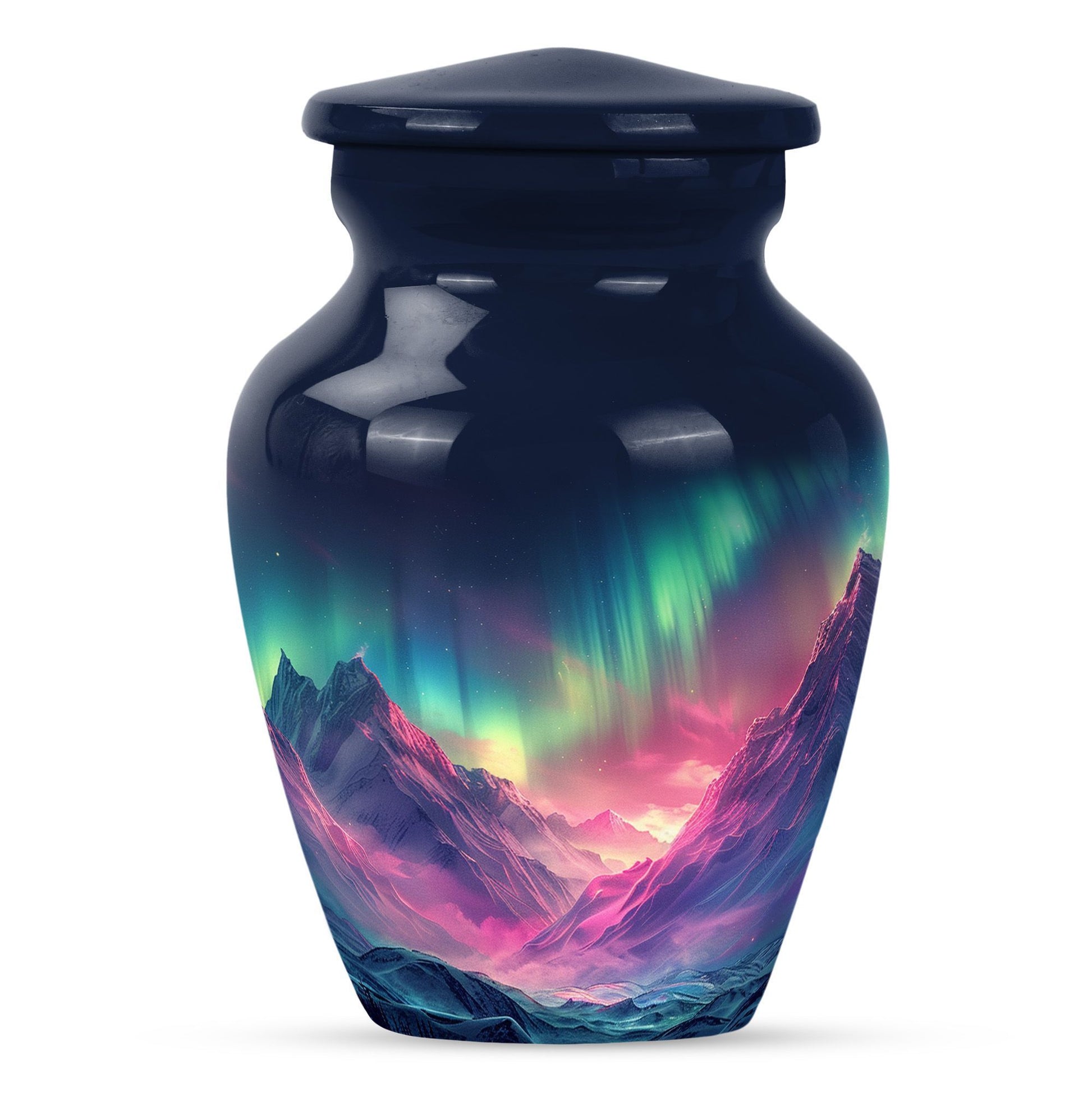 Northern Lights funeral urn.