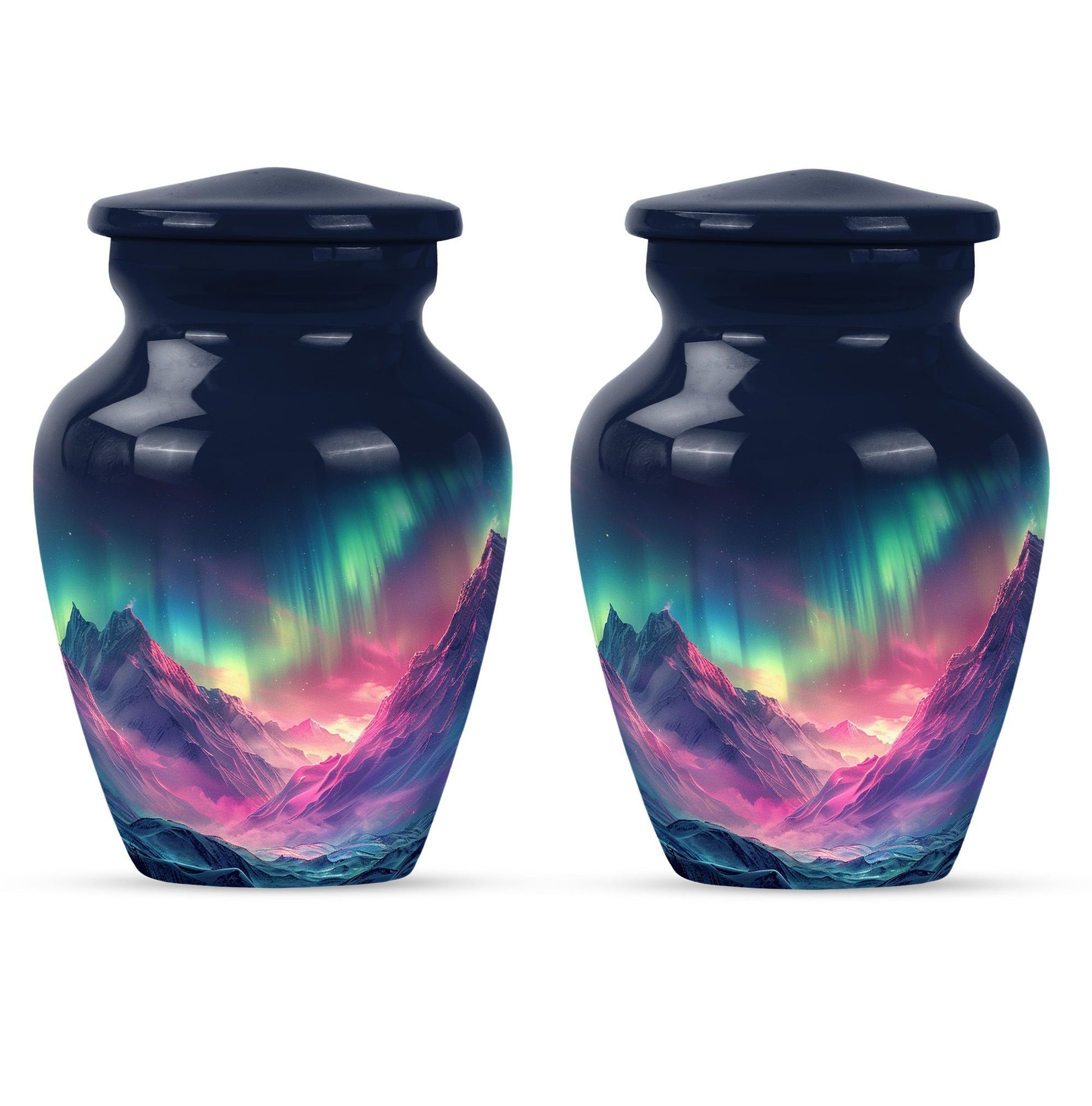 Northern Lights funeral urn.