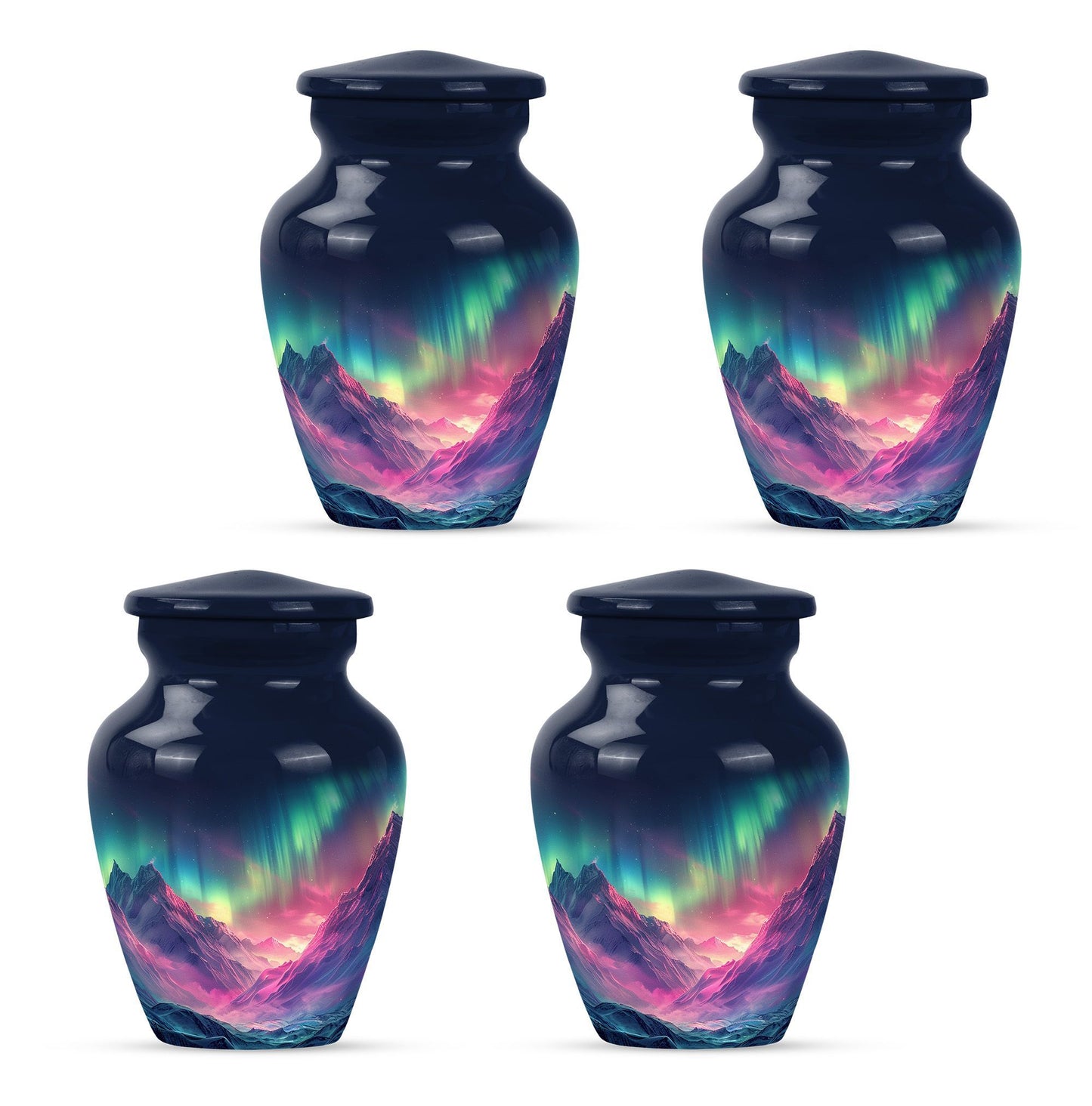 Northern Lights funeral urn.
