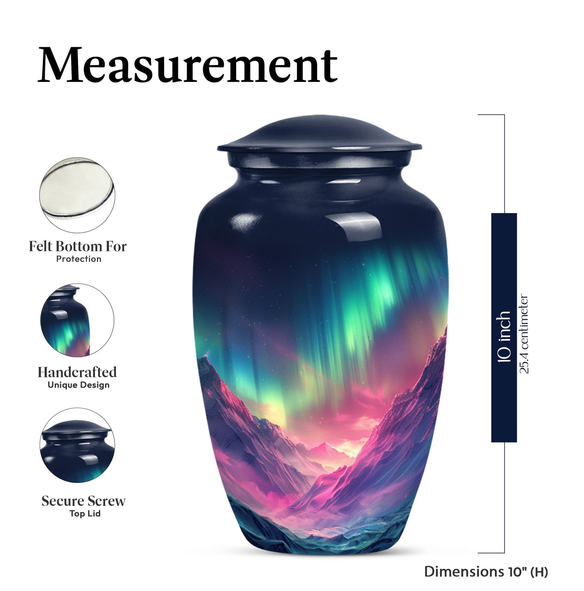 Northern Lights funeral urn.