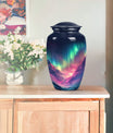 Northern Lights funeral urn.