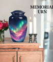 Northern Lights funeral urn.