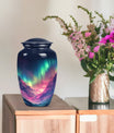 Northern Lights funeral urn.