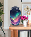 Northern Lights funeral urn.