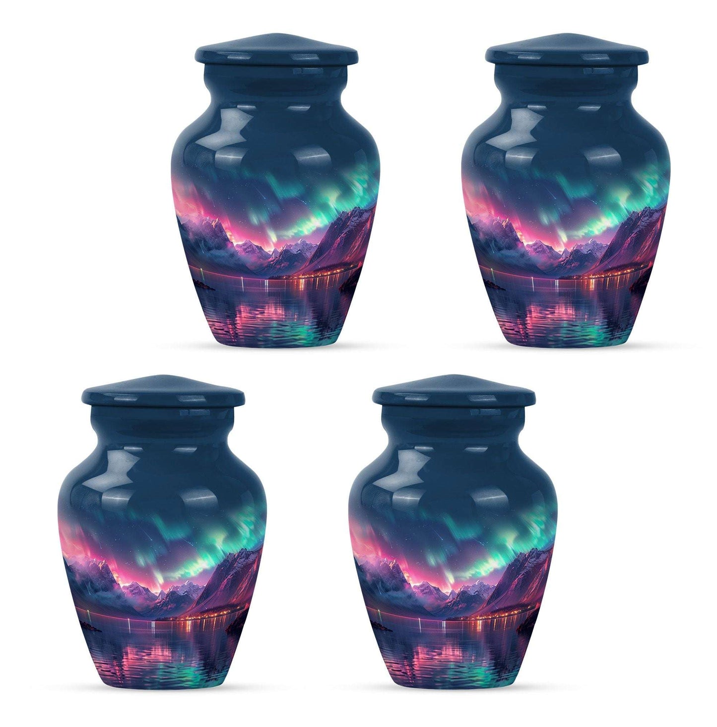 Aurora Borealis Theme 3 Inch Keepsake Pack of 4